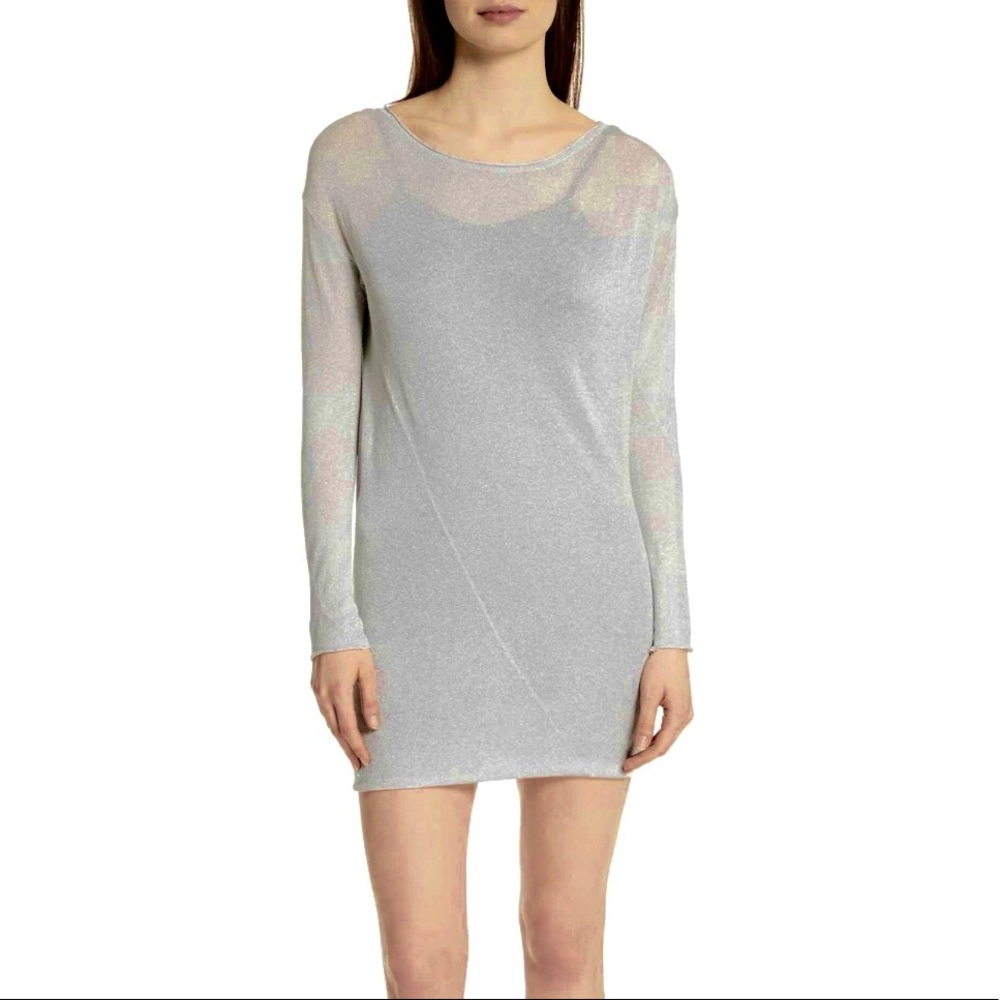 Rag & Bone Metallic Knit Sweater Dress
